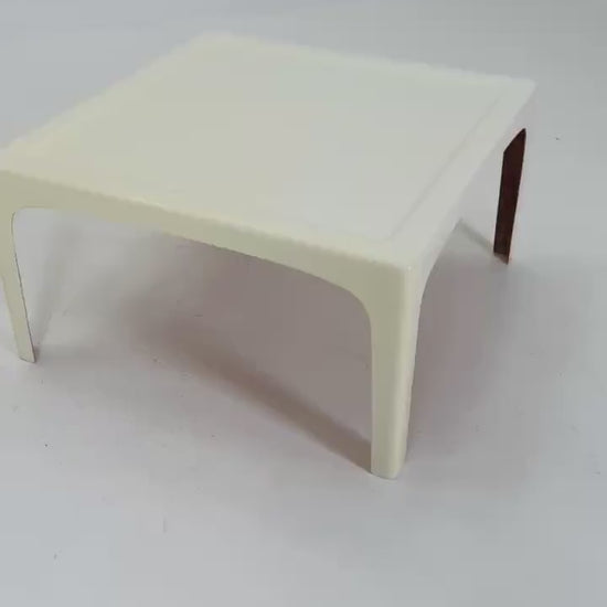 Mid Century Square white acrylic coffee table by Poschinger Pur  Germany 1970s