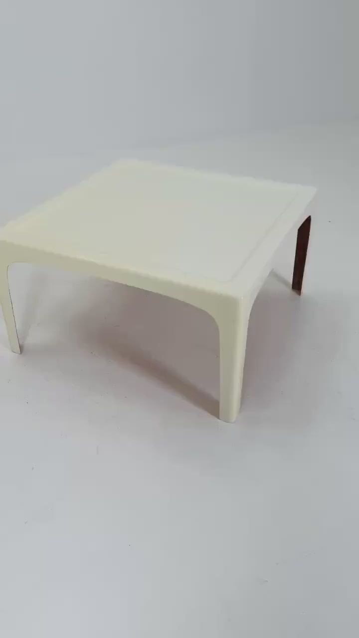 Mid Century Square white acrylic coffee table by Poschinger Pur  Germany 1970s