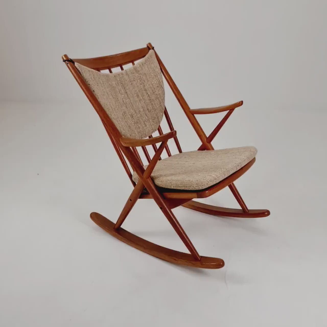 Danish teak Rocking Chair by Frank Reenskaug for Bramin, 1960s