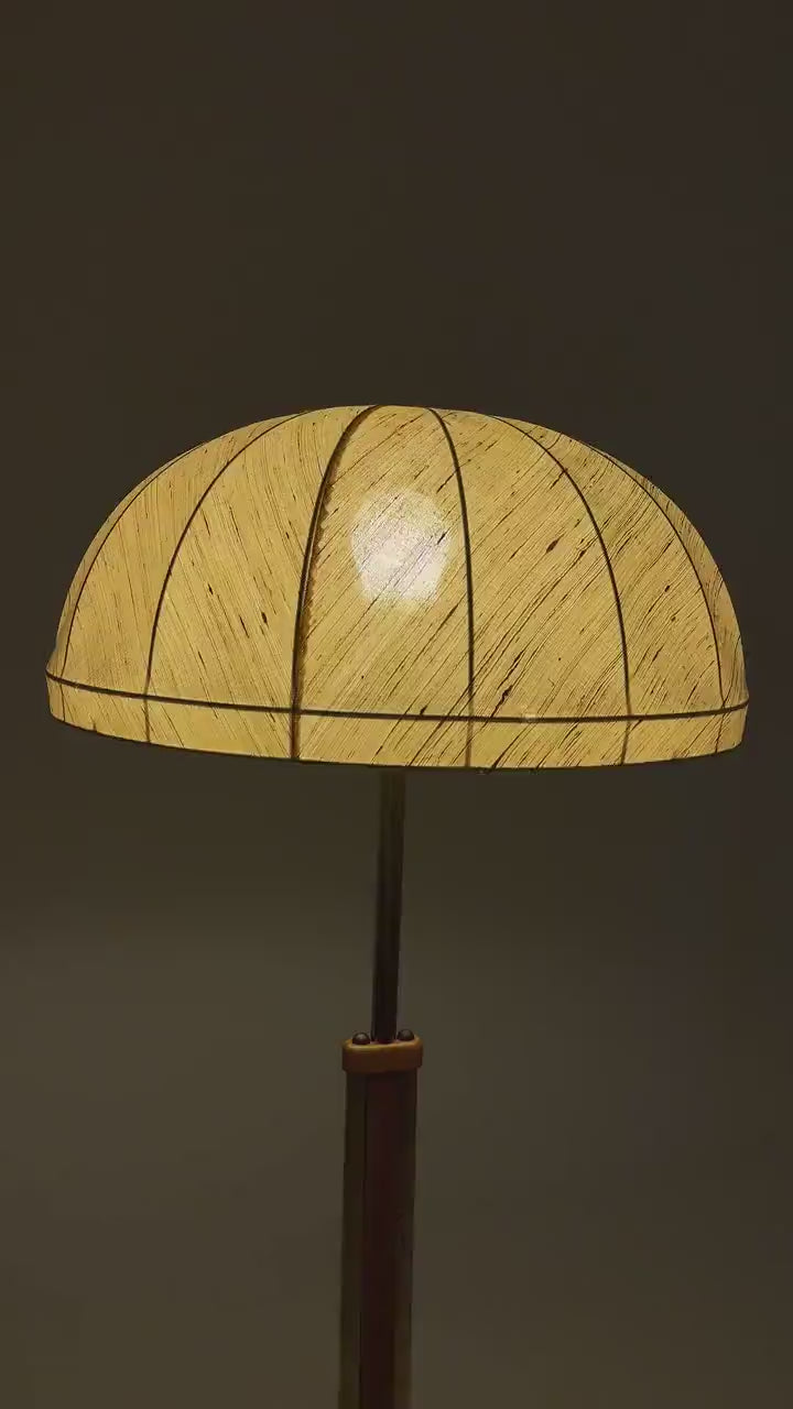 Midcentury floor lamp brass and wood  Scandinavian Swedish from the 1950s