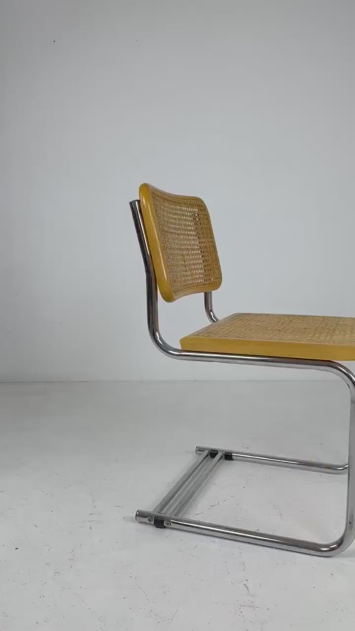 Mid century B32 Cesca Chair designed by Marcel Breuer, 1970s Italy