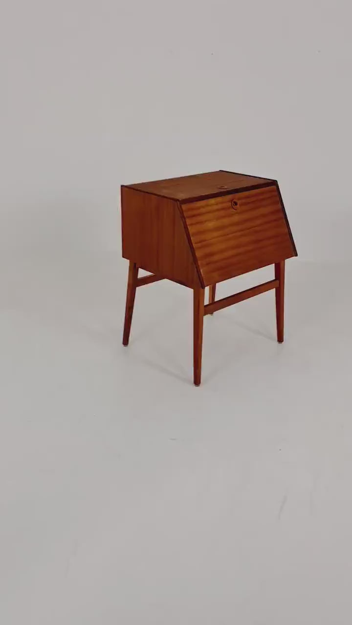 Mid century Swedish Mahagnoy Cutlery Cabinet without Cutlery Set by Stig Bolaget, Malmö, 1960s