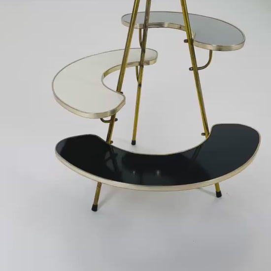 Rare Mid century  brass German vintage flower table By Else Möbel, 1960s