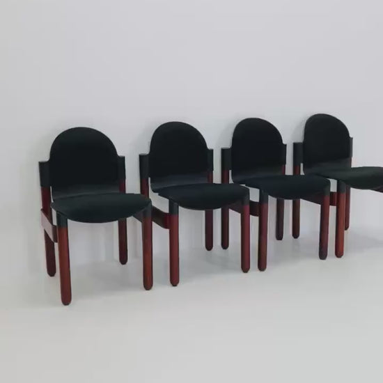 Set of  4  mid century dining chairs "Flex" by Gerd Lange for Thonet, 1970s West Germany