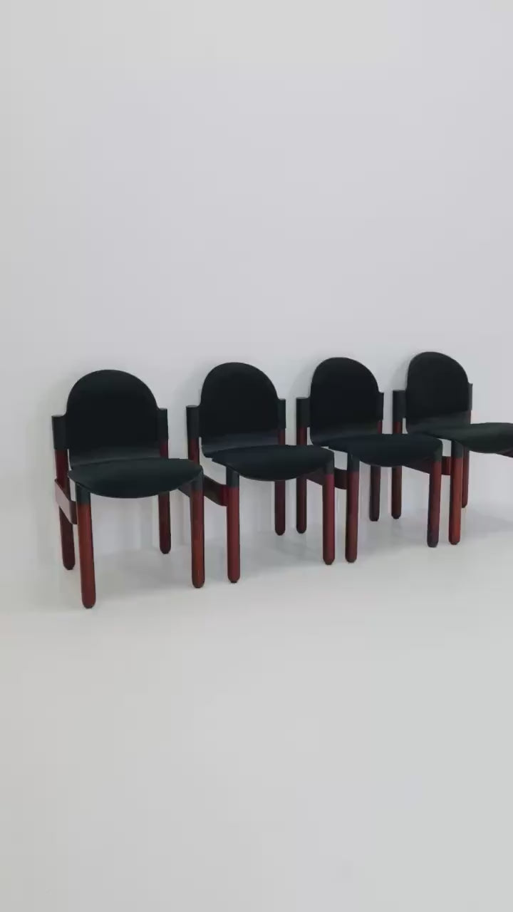 Set of  4  mid century dining chairs "Flex" by Gerd Lange for Thonet, 1970s West Germany