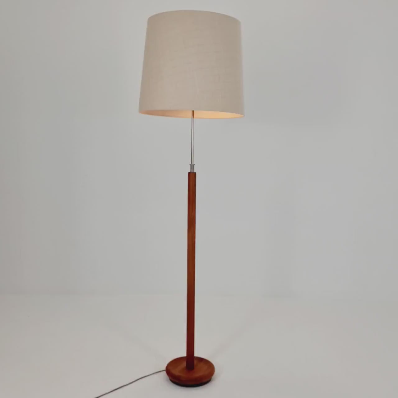 Rare big Midcentury Danish floor lamp by KIRK solid teak, 1960s