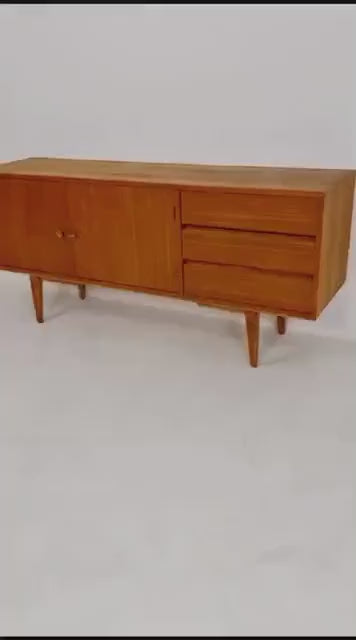 Mid Century Modern German Teak Sideboard by Möbel Mann, 1960s