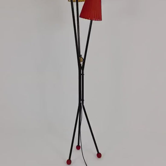 Tripod swedish vintage floor lamp in metal by Dahlquist & Johansson, 1950s