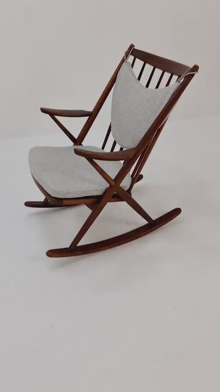 Danish teak Rocking Chair by Frank Reenskaug for Bramin, 1960s