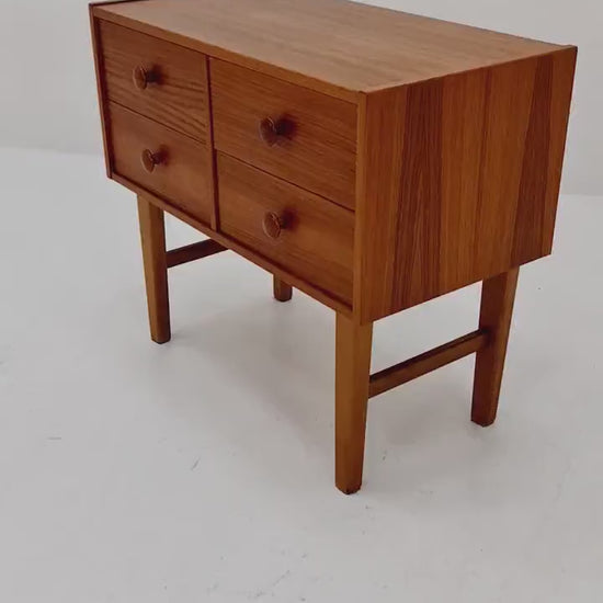 Small Midcentury danish teak chest of drawers, 4 drawers, 1960s
