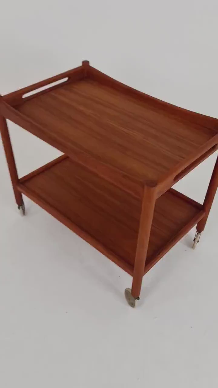 Midcentury Teak Vintage Trolley By Hans J. Wegner For Andreas Tuck  1960s