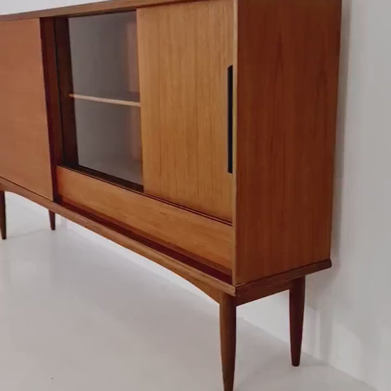 Mid Century Modern German Teak Highboard, Sideboard  by Hilker, 1960s