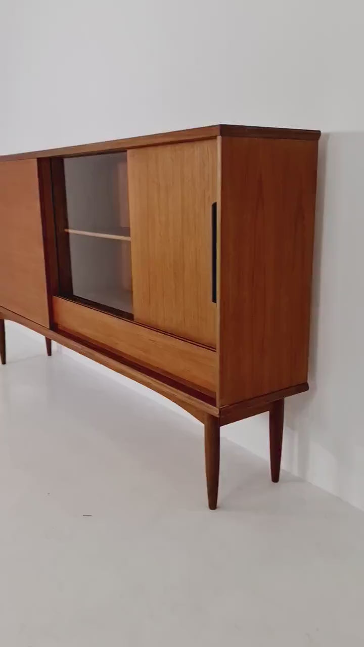 Mid Century Modern German Teak Highboard, Sideboard  by Hilker, 1960s