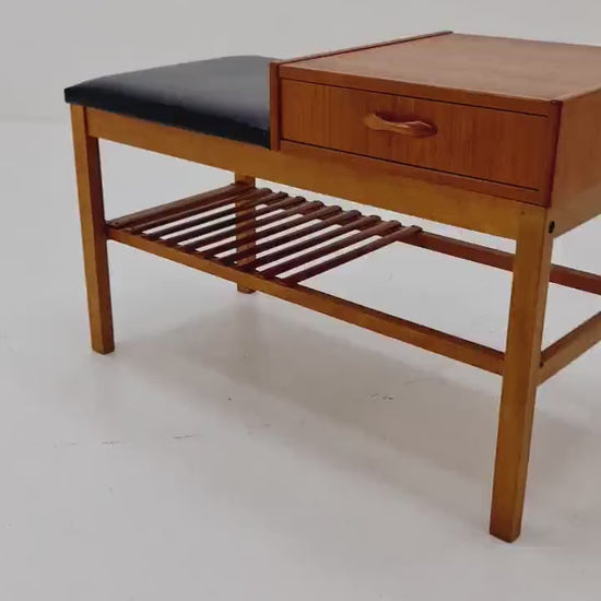 Danish teak telefon table/ hallway table By Jörgen Maahr/Otto Nielsen, 1960s