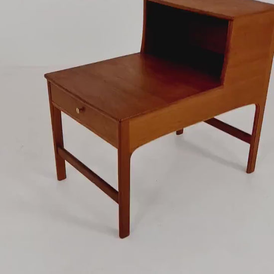 Rare Midcentury Swedish teak side table, nightstand by Yngvar Sandström by Säflle Möbelfabrik, 1960s