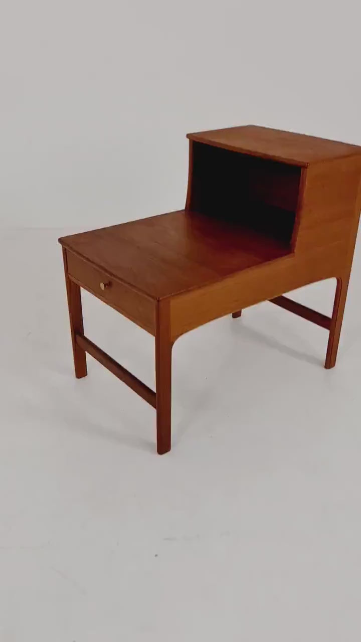 Rare Midcentury Swedish teak side table, nightstand by Yngvar Sandström by Säflle Möbelfabrik, 1960s