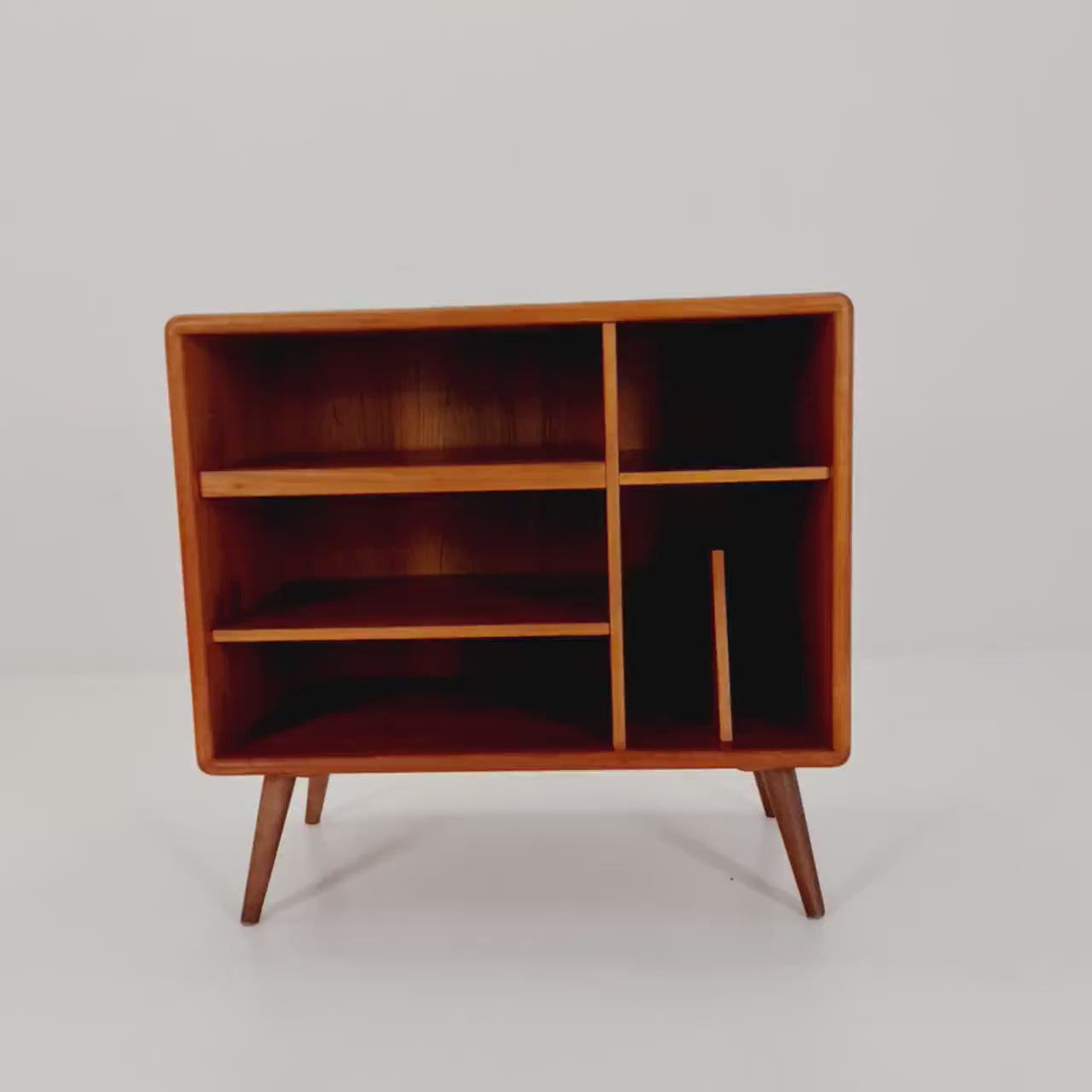 Mid century Solid Danish teak hallway cabinet, Record cabinet By Dyrlund 1960s