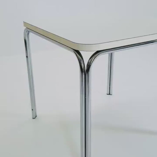Mid Century Bauhahus White Square Dining Table by Thonet, Germany 1980s