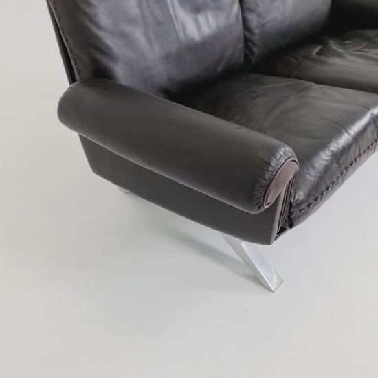 Vintage Swiss leather Lounge Sofa 2 seater by De Sede  Ds 31  Switzerland, 1970s