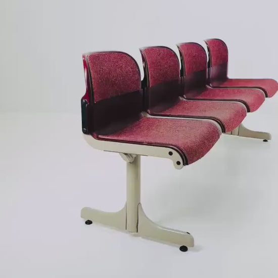 Mid Century Space Age 4-Seat Bench by J.B. Meijer for Kembo, Holland 1990s