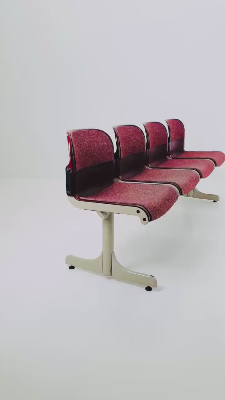 Mid Century Space Age 4-Seat Bench by J.B. Meijer for Kembo, Holland 1990s
