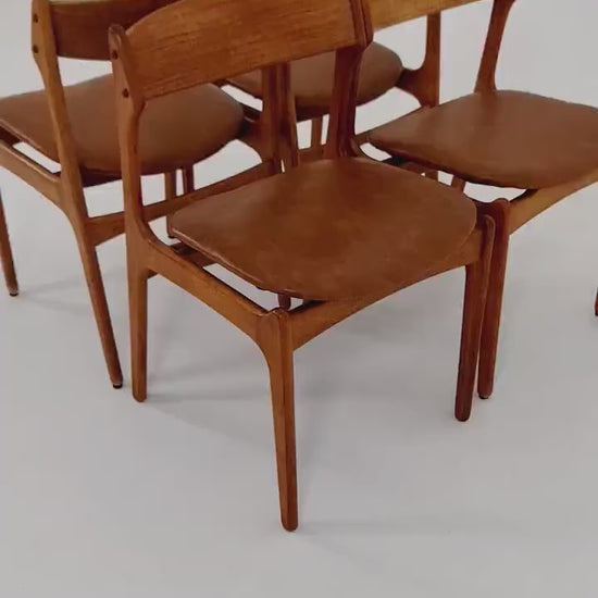 Vintage Danish teak dining/desk chairs by Erik Buch for O D Möbler, 1960s Set of 4