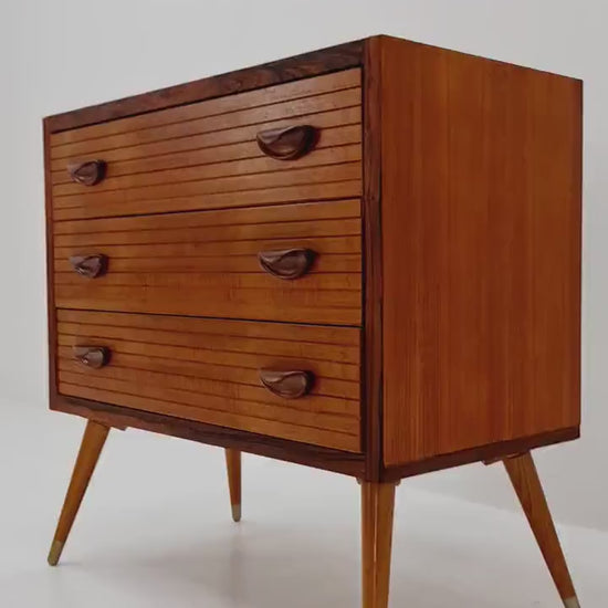Rare Mid century Modern German teak & Palisander chest of drawers by  Ernst Dieter Hilker, 1960s