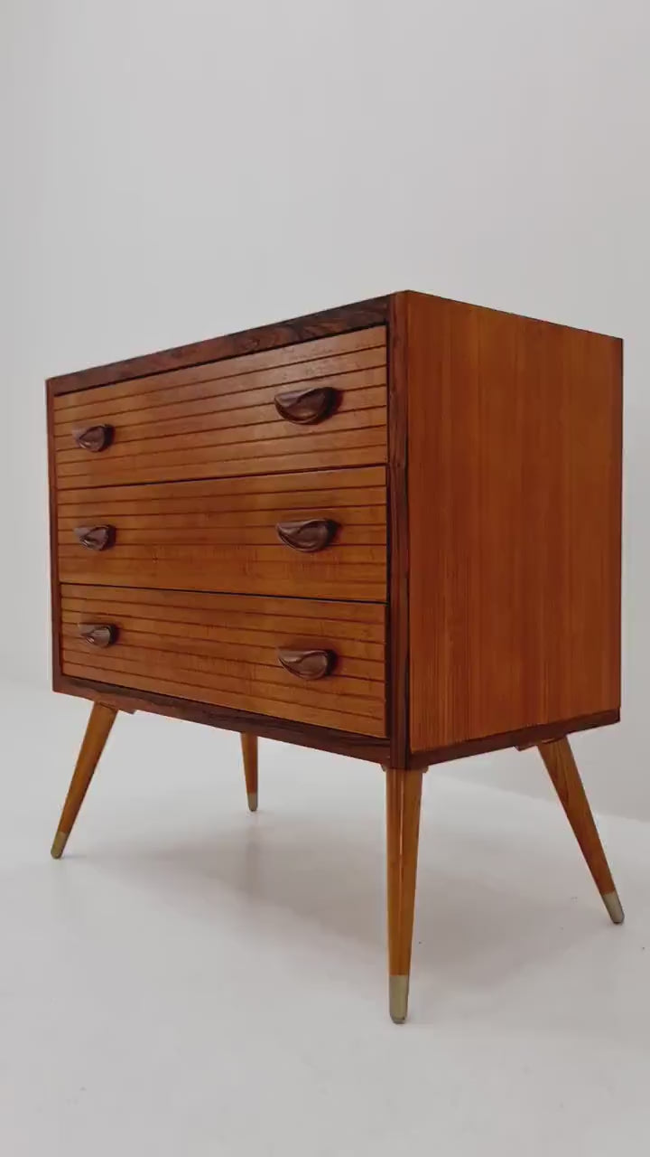 Rare Mid century Modern German teak & Palisander chest of drawers by  Ernst Dieter Hilker, 1960s