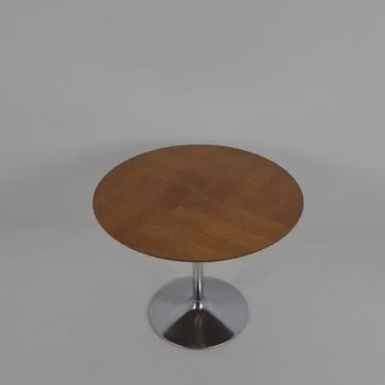 Space age vintage teak & chrome coffee table 1970s