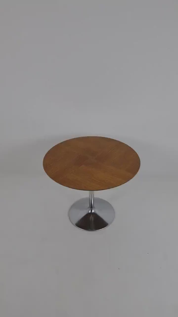 Space age vintage teak & chrome coffee table 1970s
