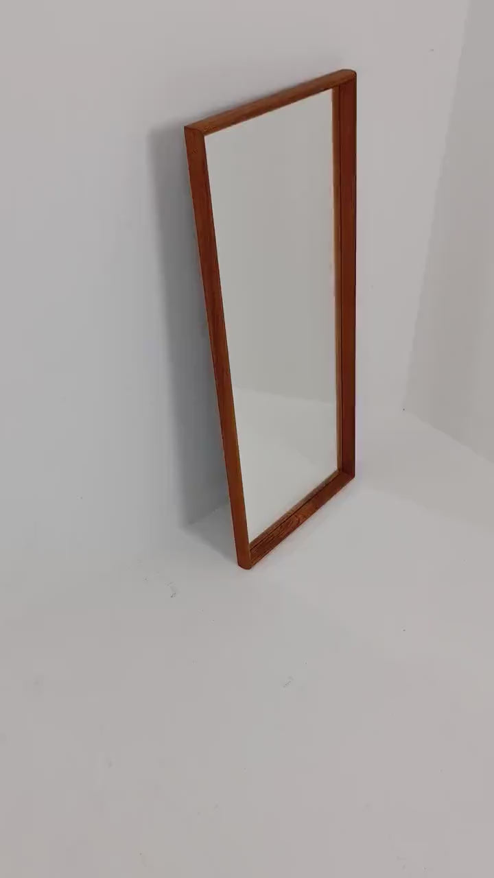 Teak swedish mid-century Modern wall-mounted mirror from the 1960s