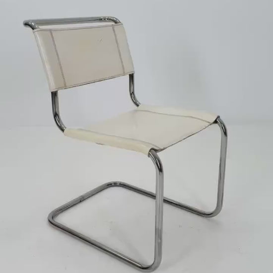 Mid-Century Vintage white S33 Chair by Mart Stam & Marcel Breuer from Thonet 1980s Germnay