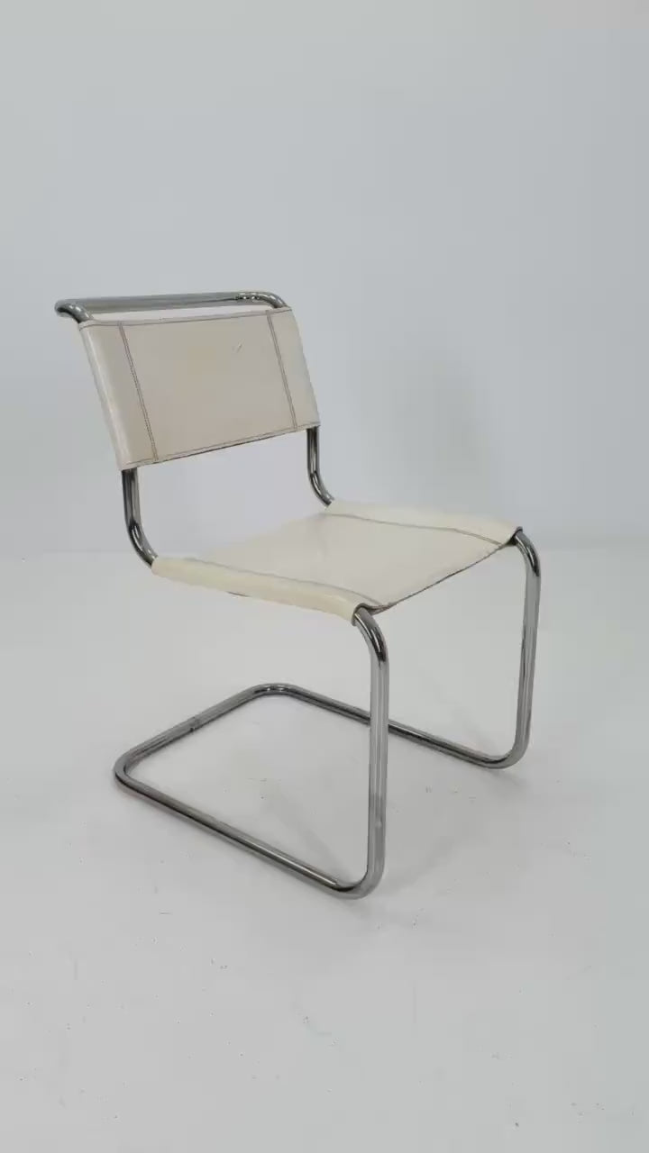 Mid-Century Vintage white S33 Chair by Mart Stam & Marcel Breuer from Thonet 1980s Germnay