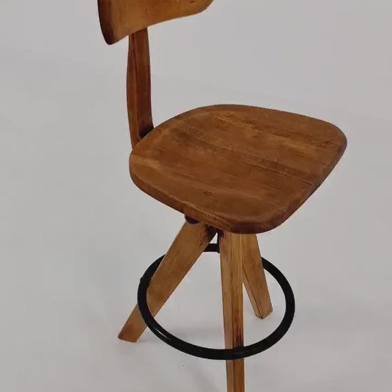 Bauhaus swivel office chair in solid wood By Der FerderDreh  1930s