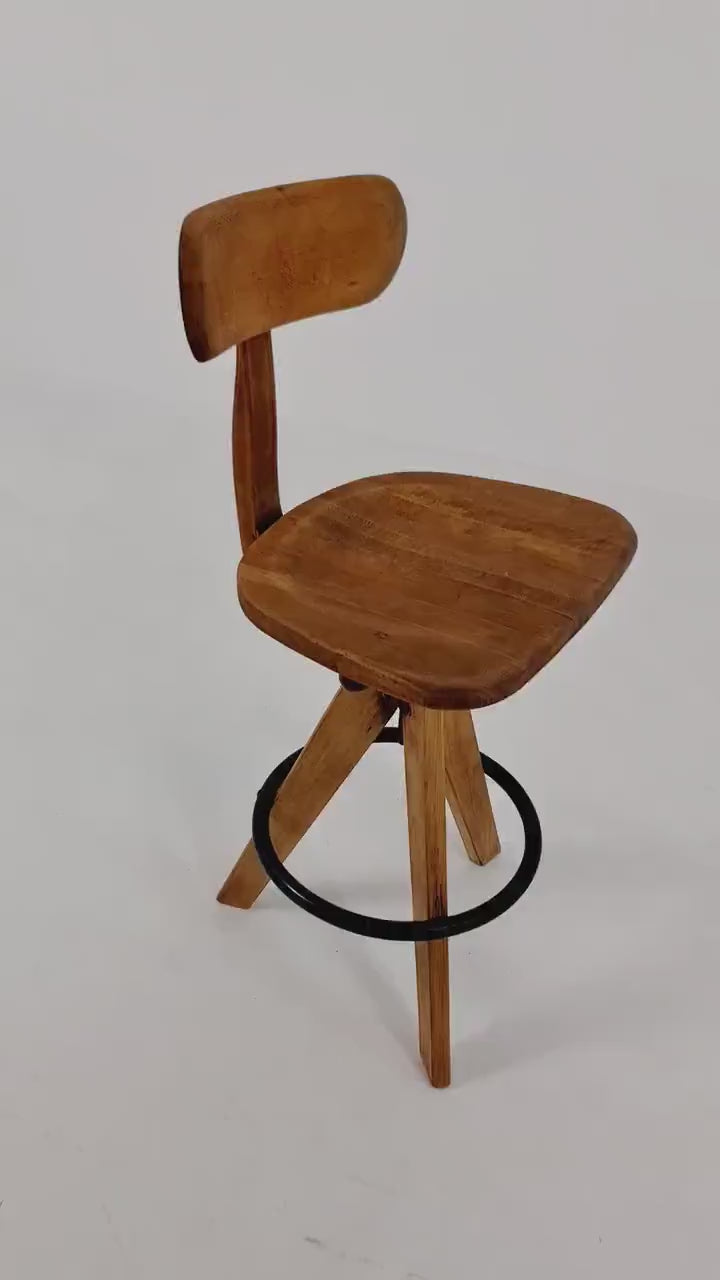 Bauhaus swivel office chair in solid wood By Der FerderDreh  1930s