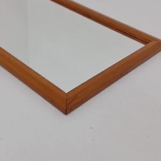 Teak Swidish mid-century Modern wall-mounted mirror By AB Nybrofabriken, 1960s