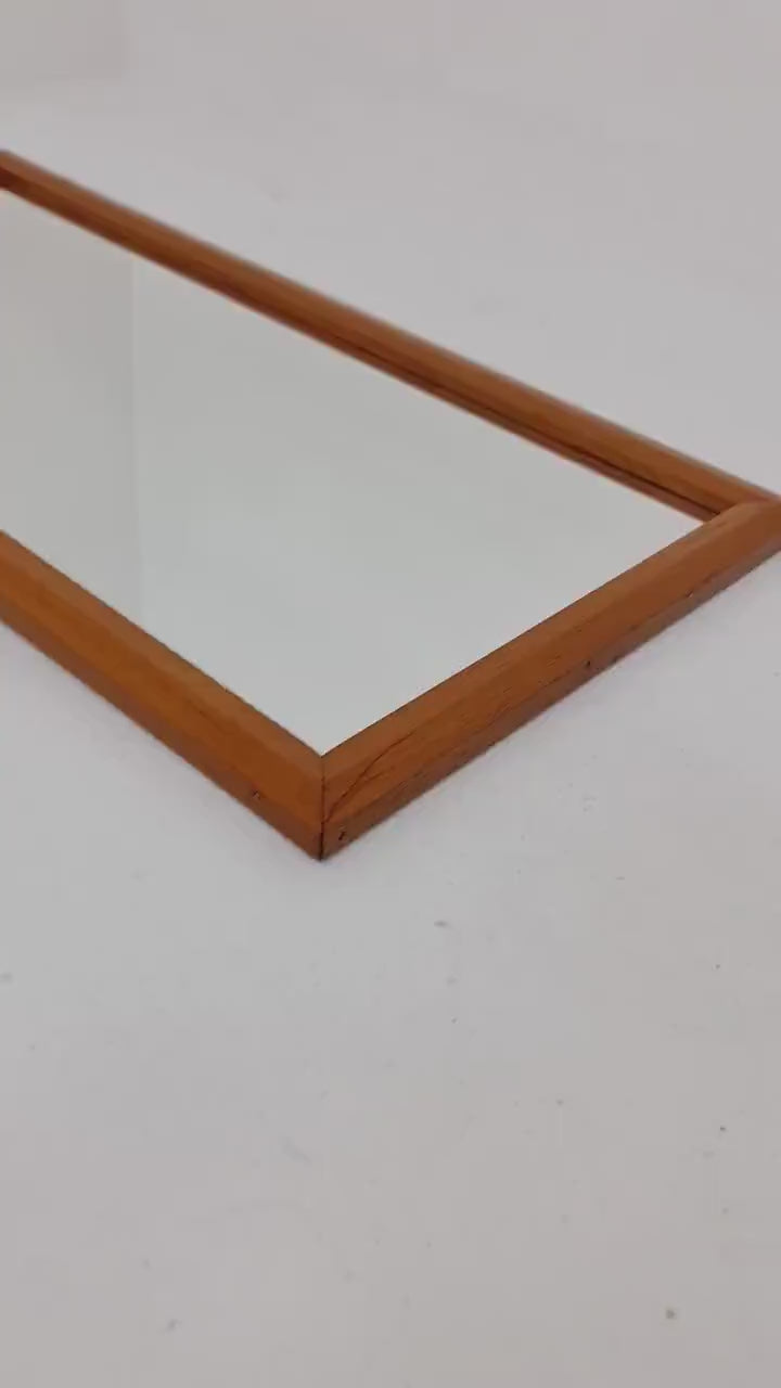Teak Swidish mid-century Modern wall-mounted mirror By AB Nybrofabriken, 1960s