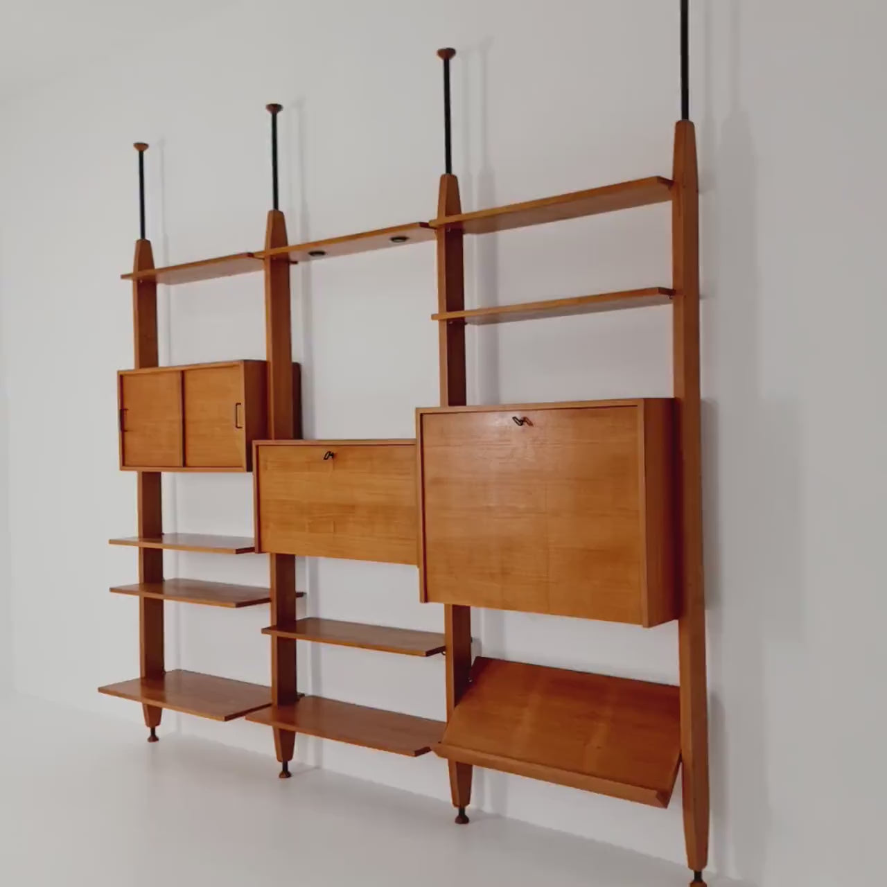 Rare Danish freestanding vintage Walnut  bookshelf system /room Divider 1960s
