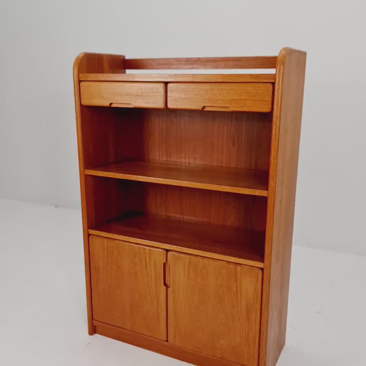 Danish freestanding vintage bookshelf system/ book case teak, Bornholm 1970s