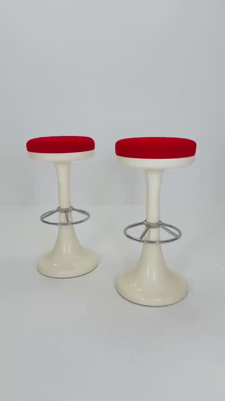 Set of 2 Space Age OH6 Bar Stools by Friedrich Stukenbröker, 1980s Germany